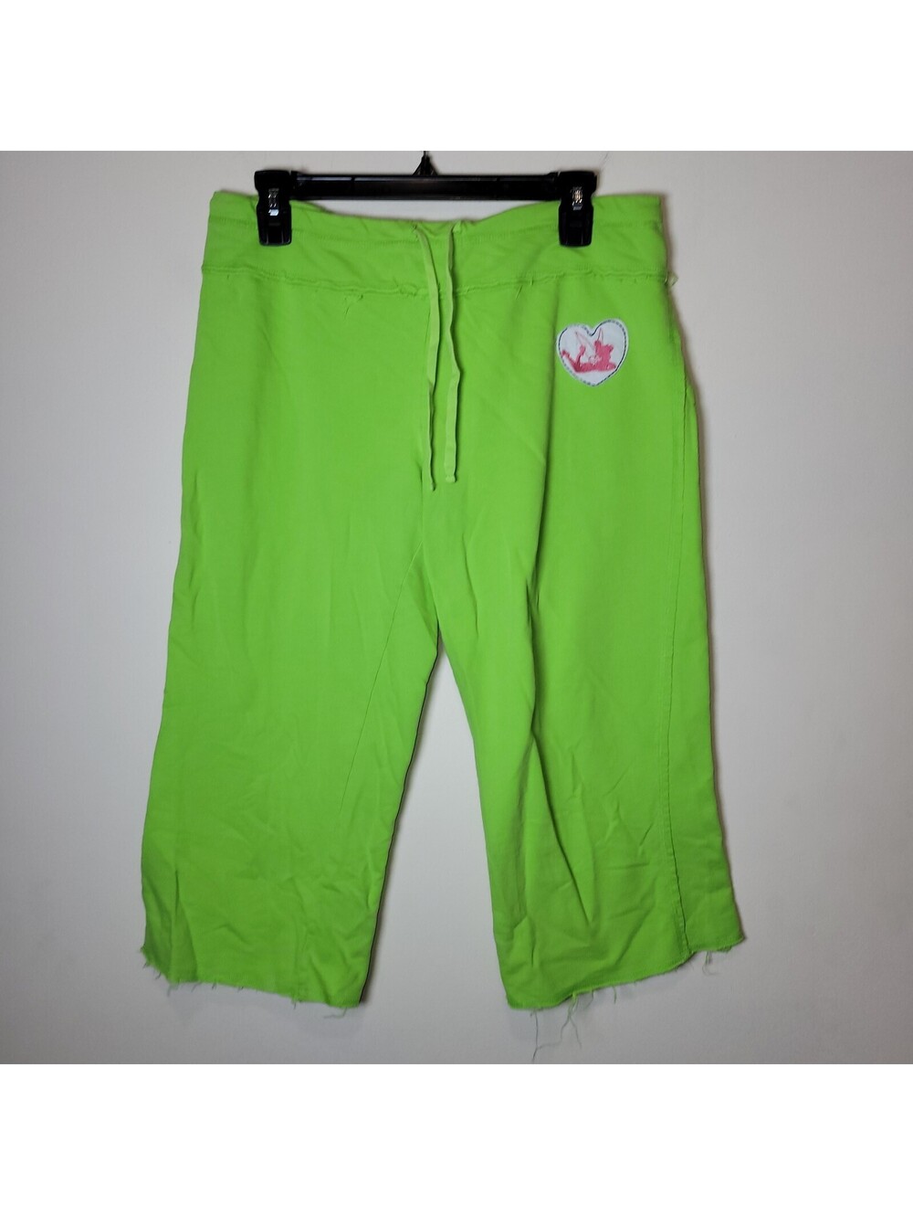 Disney Parks Tinkerbell Women's Lime Green Activewear Capri Pants sz M READ